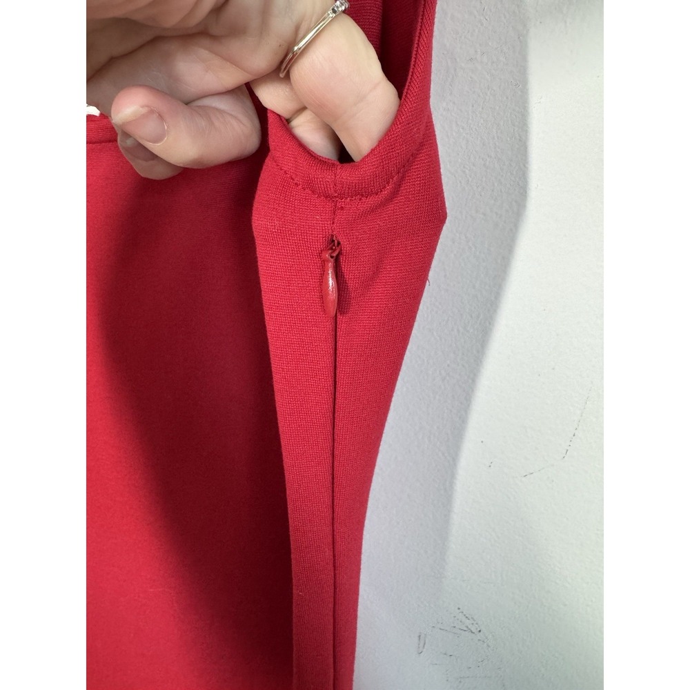 Marcella Crawford Red Square Neck Tank A Line European Ponte Tank Dress Size M - Picture 7 of 13